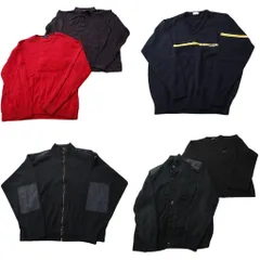 古着卸 まとめ売り セーター MIX 6枚セット (メンズ L ) ニットポロ クルーネック カーディガン リブ 中古 古着 ND6054