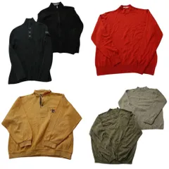 古着卸 まとめ売り セーター MIX 6枚セット (メンズ M ) リブニット タートルネック フルジップ ニットポロ 中古 古着 ND6052