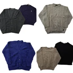 古着卸 まとめ売り セーター  MIX 6枚セット (メンズ L ) カーディガン クルーネック AT&T 企業 中古 古着 ND6495