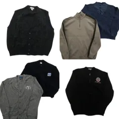 古着卸 まとめ売り セーター MIX 6枚セット (メンズ L ) カーディガン ヘンリーネック 企業 USPS ベスト チェック 中古 古着 ND6540