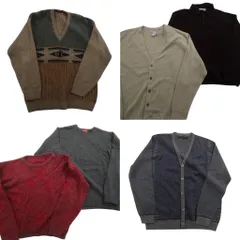 古着卸 まとめ売り セーター MIX 6枚セット (メンズ L ) カーディガン ポロニット Vネック クルーネック 中古 古着 ND6538