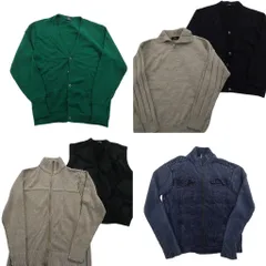 古着卸 まとめ売り セーター MIX 6枚セット (メンズ L ) カーディガン ダブルフラップ デニム ベスト 中古 古着 ND6527