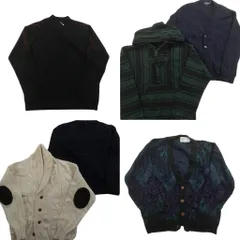 古着卸 まとめ売り セーター MIX 6枚セット (メンズ L ) カーディガン ハーフジップ メキシカンパーカー ショールカラー 中古 古着 ND6526