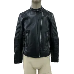 186004 ZARA ザラ レザージャケット L ブラック ポリエステル