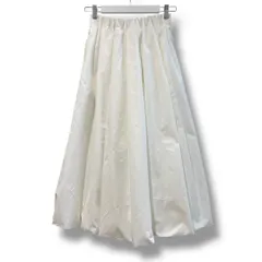 美品 Mila Owen ミラオーウェン バルーンスカート 白 ホワイト サイズ1  09WFS251003 '25年製 ウエストゴム ロングスカート 綿混 レディース 春 ゴーゴー古着マルイ草加店3171