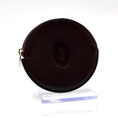 カルティエ Cartier マストライン コインケース 小銭入れ コンパクト ゴールド金具 男女兼用 ボルドー レザー