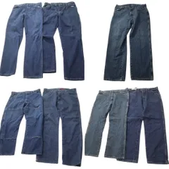 古着卸 ディッキーズ Dickies ペインターデニム パンツ 7枚セット (メンズ 38 ) ダブルニー インディゴブルー ワーク 中古 古着 ND0710