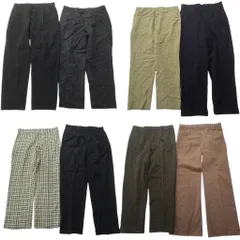 古着卸 まとめ売り ~70's オールド スラックス パンツ 8枚セット (メンズ 34 /36 ) チェック タロンジップ 中古 古着 ND2934