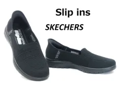 レディース 黒色のスリップインズ 23.5cm(US6.5) スケッチャーズ SKECHERS 靴 スリップインズ 138181 ブラック フラットシューズ メモリーフォーム ハンズフリー Slip ins MEMORY FOAM