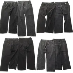 古着卸 まとめ売り Wrangler ラングラー ブラックデニム パンツ 8枚セット (メンズ 38 ) 革パッチ アメカジ 中古 古着 ND3223