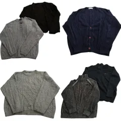 古着卸 まとめ売り セーター MIX 6枚セット (メンズ 2XL ) ハーフジップ ヘンリーネック カーディガン 中古 古着 ND4017