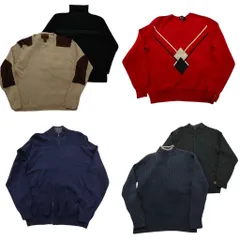 古着卸 まとめ売り セーター MIX 6枚セット (メンズ M ) クルーネック フルジップＶネック タートルネック ニット 中古 古着 ND3887