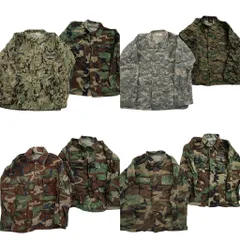 古着卸 まとめ売り 米軍実物 カモ柄 フィールドジャケット ミリタリー 8枚セット (メンズ L ) ウッドランド デジカモ 中古 古着 ND4071