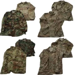 古着卸 まとめ売り カモ柄 米軍実物 フィールドジャケット ミリタリー 8枚セット (メンズ S /M ) ウッドランド マルチカム 中古古着 ND4156