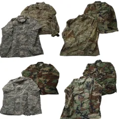 古着卸 まとめ売り カモ柄 米軍実物 フィールドジャケット ミリタリー 8枚セット (メンズ M ) デジカモ ウッドランド 中古 古着 ND4154