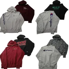古着卸 まとめ売り チャンピオン Champion リバースウィーブ スウェット 8枚セット (メンズ L ) 袖プリント カレッジ風 中古 古着 ND4214