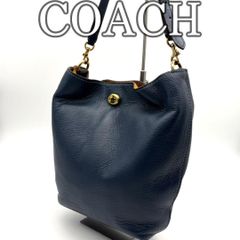 COACH コーチ ショルダーバッグ レザー ブルー ネイビー Y2K ターン