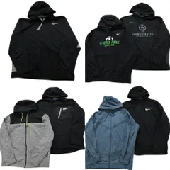 古着卸 まとめ売り ナイキ NIKE スウェット 7枚セット (メンズ XL ) サーマフィット スウォッシュロゴ フーディー バイカラー 中古 ND4294