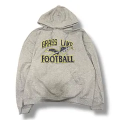パーカー ★プリント  ★used ★古着 ★Vintage ★アメカジ ★グレー ★オールド ★ストリート ★スケーター  ★フーディ ★灰色 ★JERZEES ★カレッジ ★GRASS LAKE FOOTBALL ★フットボール ★チーム ★team