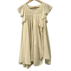 furfur(ファーファー) ワンピース レディース美品  - アイボリー 半袖/ひざ丈/フリル