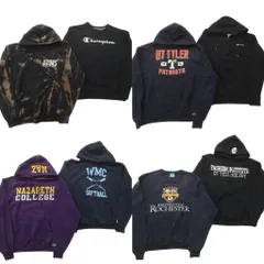 古着卸 まとめ売り チャンピオン Champion スウェット 8枚セット (メンズ M ) カレッジ風 フルジップ フーディー タイダイ柄 中古 ND4346