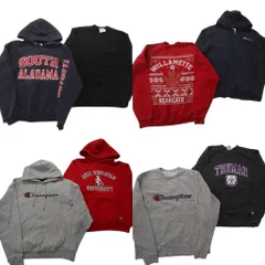 古着卸 まとめ売り チャンピオン Champion スウェット 8枚セット (メンズ L ) カレッジ風 袖プリント フーディー ワンポイント 中古 ND4341