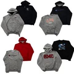 古着卸 まとめ売り チャンピオン Champion スウェット 8枚セット (メンズ S ) ラグラン フーディー ハーフジップ ワンポイント 中古 ND4368