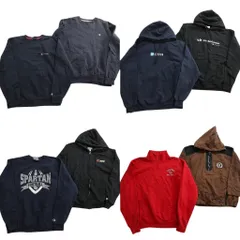 古着卸 まとめ売り チャンピオン Champion スウェット 8枚セット (メンズ L ) ハーフジップ バイカラー 前V フーディー 中古 古着 ND4399