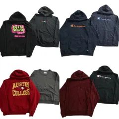 古着卸 まとめ売り チャンピオン Champion スウェット 8枚セット (メンズ XL ) カレッジ風 フーディー ワンポイント 中古 古着 ND4395