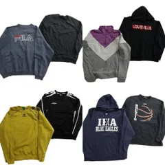 古着卸 まとめ売り スポーツブランドMIX スウェット 8枚セット (メンズ M ) フィラ アディダス アンダーアーマー アンブロ 中古古着 ND4389