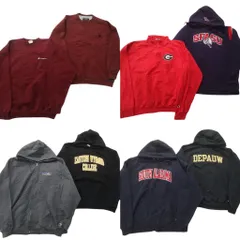 古着卸 まとめ売り チャンピオン Champion スウェット 8枚セット (メンズ 2XL ) 前V フーディー ワンポイント カレッジチーム 中古 ND4438