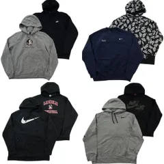 古着卸 まとめ売り ナイキ NIKE スウェット 8枚セット (メンズ L ) カレッジ風 総柄 フーディースウォッシュ 中古 古着 ND4454