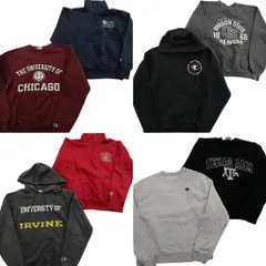 古着卸 まとめ売り チャンピオン Champion スウェット 8枚セット (メンズ XS ) ハーフジップ スタンドカラー カレッジ風 中古 古着 ND4461