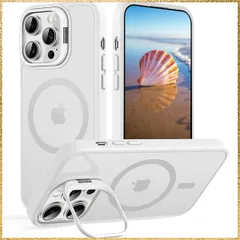 ★送料無料★iPhone14ProMax_クリア 【レンズスタンド内蔵】iPhone 14ProMax 用 ケース 米軍MIL規格 Magsafe対応 隠しスタンド 角度調整可能 マグネット搭載 ワイヤレス充電 磁力強い 耐衝撃 耐久性 黄変防止 半透明 アイ