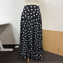 フラメンコ 衣装 ファルダ モノトーン ハイビスカス 水玉 豪華フリル