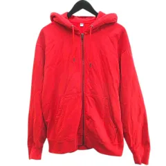 ユニクロ UNIQLO 長袖 スウェット フルジップ パーカー ジャケット M 赤系 レッド 無地 リブ