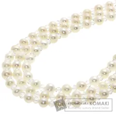 SELECT JEWELRY セレクトジュエリー 淡水パール 真珠 クリスタル 3連 ネックレス SV レディース [中古]