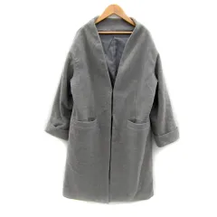 センスオブプレイス バイ アーバンリサーチ Sense of Place by Urban Research ノーカラーコート ロング丈 無地 F グレー /SY11