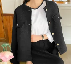 プラスサイズ ツイード ジャケット(66-77)