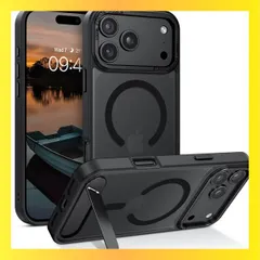 ★送料無料★ブラック_iPhone 17 Pro Max 6.9＂ GUAGUA iPhone 17Pro Max ケース スタンド Magsafe対応 いPhone 17マックス 半透明 スタンド あいふおん17 Pro Maxス半透明 マツと感 ワイヤレス