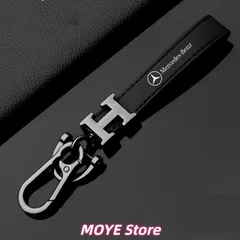 新品メルセデス・ベンツ★深錆色/ブラック★ 車用キーホルダー 車のキーチェーン キーリング ストラップ 金属製 PUレザー メンズ レディース兼用 紛失防止 qp0131