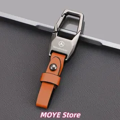 新品★メルセデス・ベンツ BENZ★オレンジ★車用キーホルダー 車のキーチェーン キーリング ストラップ 金属製 PUレザー 紛失防止 メンズ レディース兼用 qp0131
