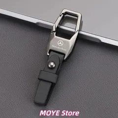 新品★メルセデス・ベンツ BENZ★ブラック★車用キーホルダー 車のキーチェーン キーリング ストラップ 金属製 PUレザー 紛失防止 メンズ レディース兼用 qp0131