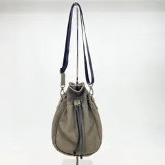 美品 ROKUBO（ロクボー） エゾ鹿革の巾着ミニショルダーバッグ グレーブラウン【C6213】