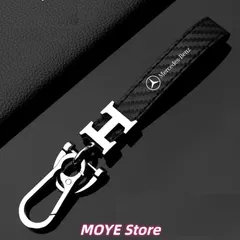 新品★メルセデス・ベンツ★シルバー/カーボン調★ 車用キーホルダー 車のキーチェーン キーリング ストラップ 金属製 PUレザー メンズ レディース兼用qp0131