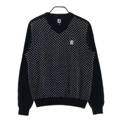 サイズ：M FOOT JOY フットジョイ  Vネック ニットセーター 総柄 ブラック系 [240101615943] ゴルフウェア メンズ ストスト