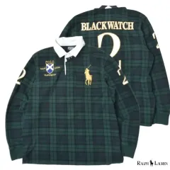 00S ポロラルフローレン ビックポニー ブラックウォッチ ラグビーシャツ XL N1247