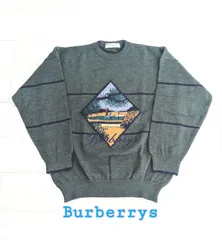 未使用 Burberrys バーバリー  メンズ L サイズ グリーンカラー  ゴルフセーター 90s