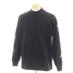 【中古】アディダス adidas コットン モックネック 長袖Ｔシャツ ブラック【サイズXS】【メンズ】