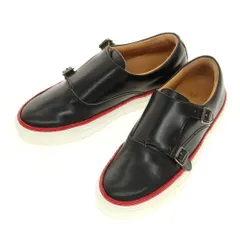 【中古】パントフォラドーロ Pantofola dOro ダブルモンク レザー スニーカー ブラック【サイズ41】【メンズ】